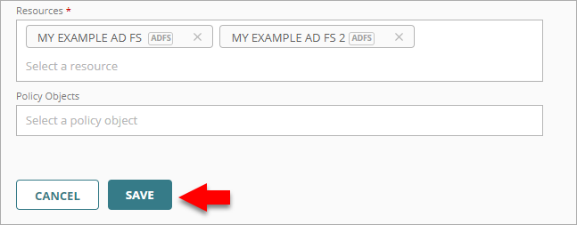 Screenshot of the Save button on the Add Policy page.